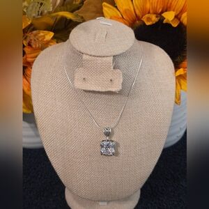 NOA ZUMAN 925  Silver Necklace with CUBIC ZIRCONIA Pendant.